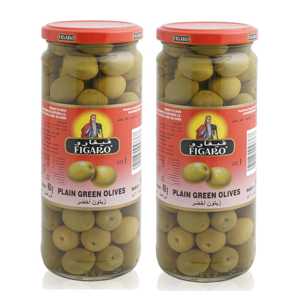 Figaro Plain Green Olives 2x270g