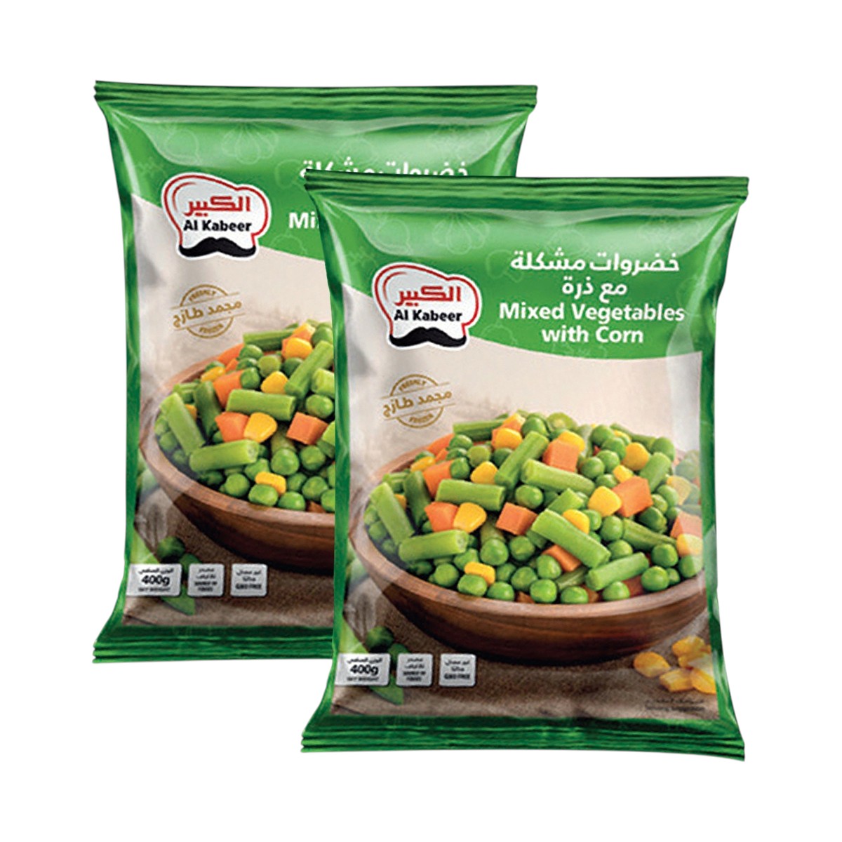 Al Kabeer Frozen Mixed Vegetables With Corn 2X400g