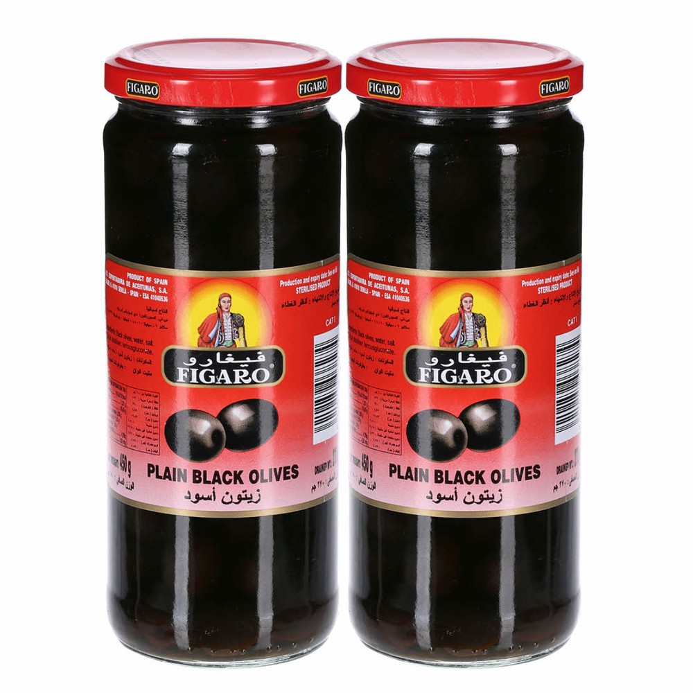 Figaro Plain Black Olives 2x270g