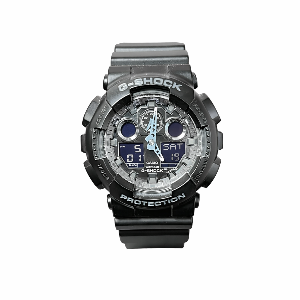 Casio G-Shock Men's Analog-Digital Quartz Watch Grey Dial, Black Strap - GA-100CF-1ADR
