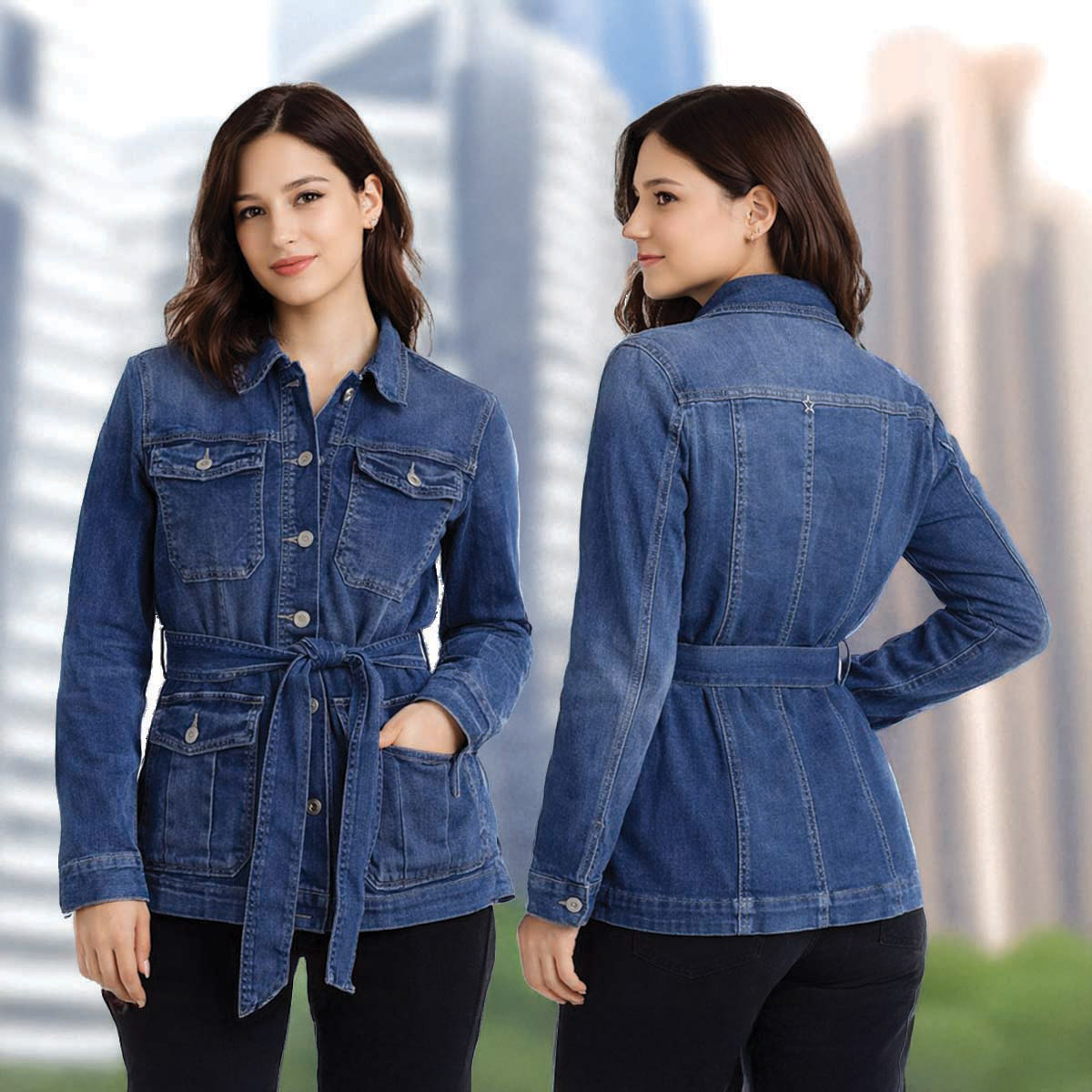 Ladies Jeans Jacket Blue-42