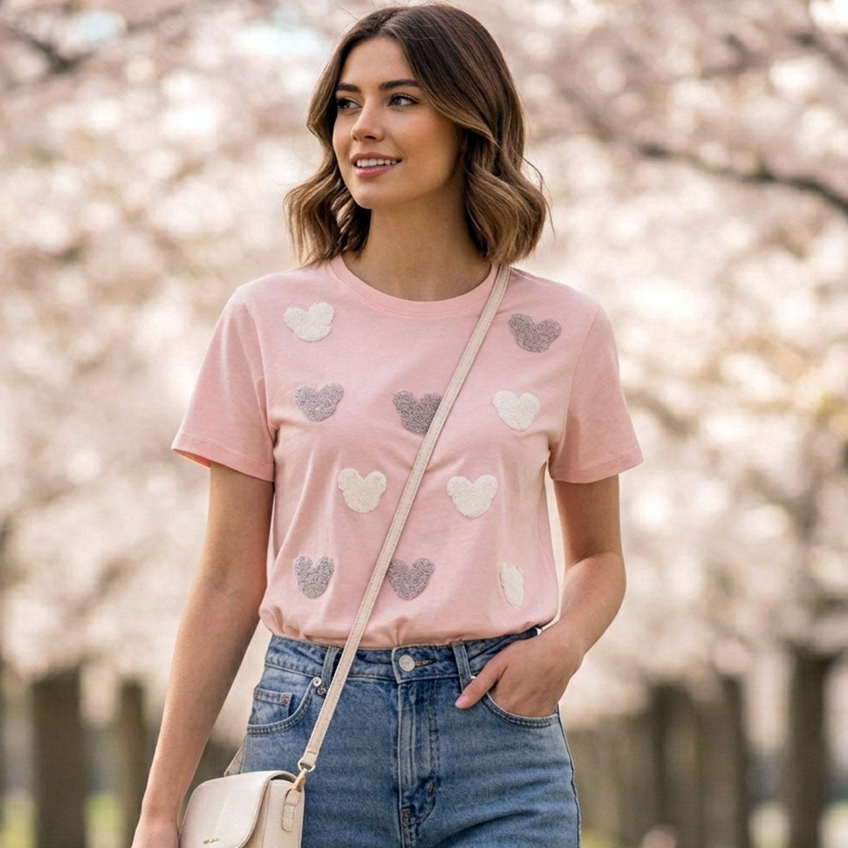 Ladies T-Shirt-Light Pink