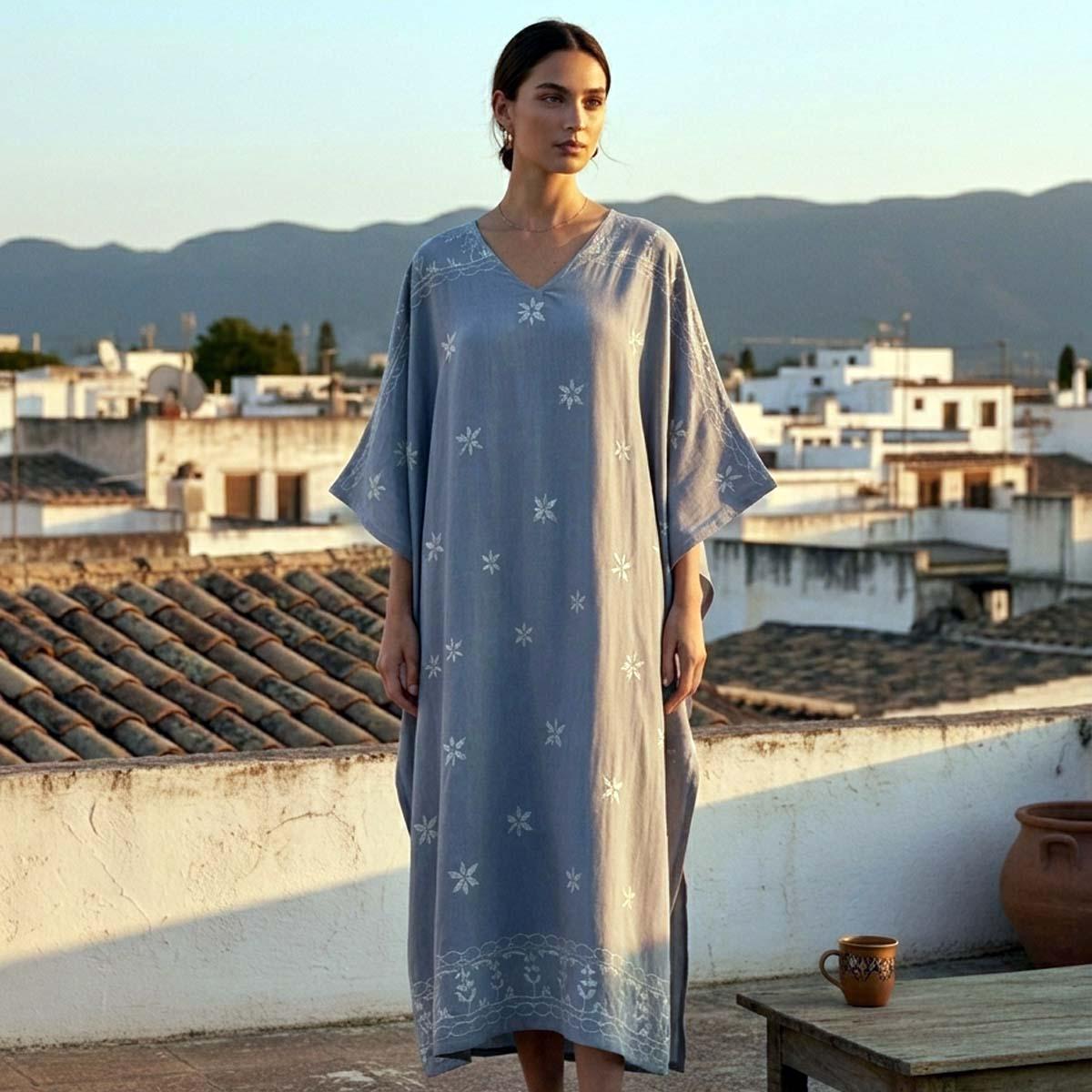 Ladies Jalabiya-Dusty Blue