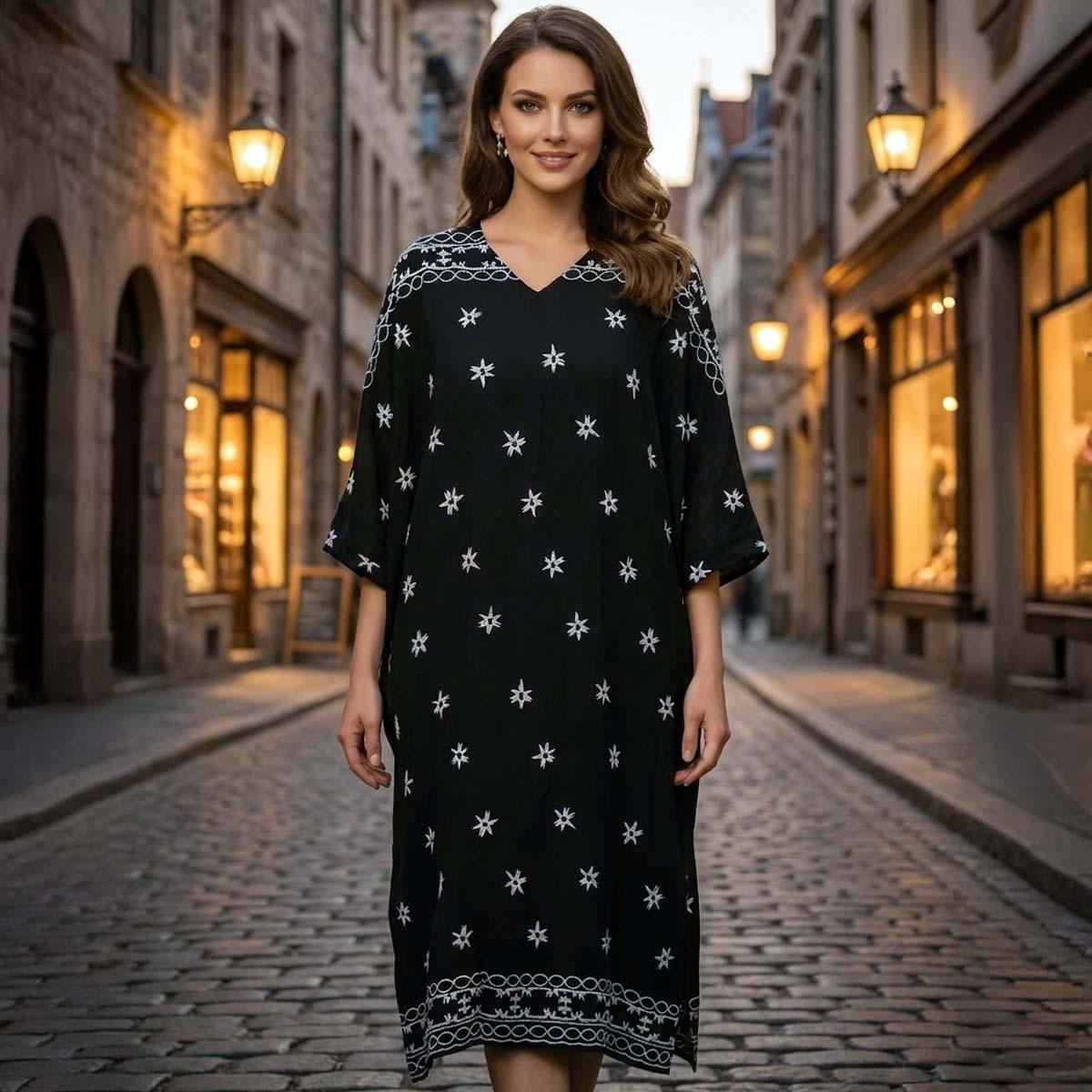 Ladies Jalabiya-Black