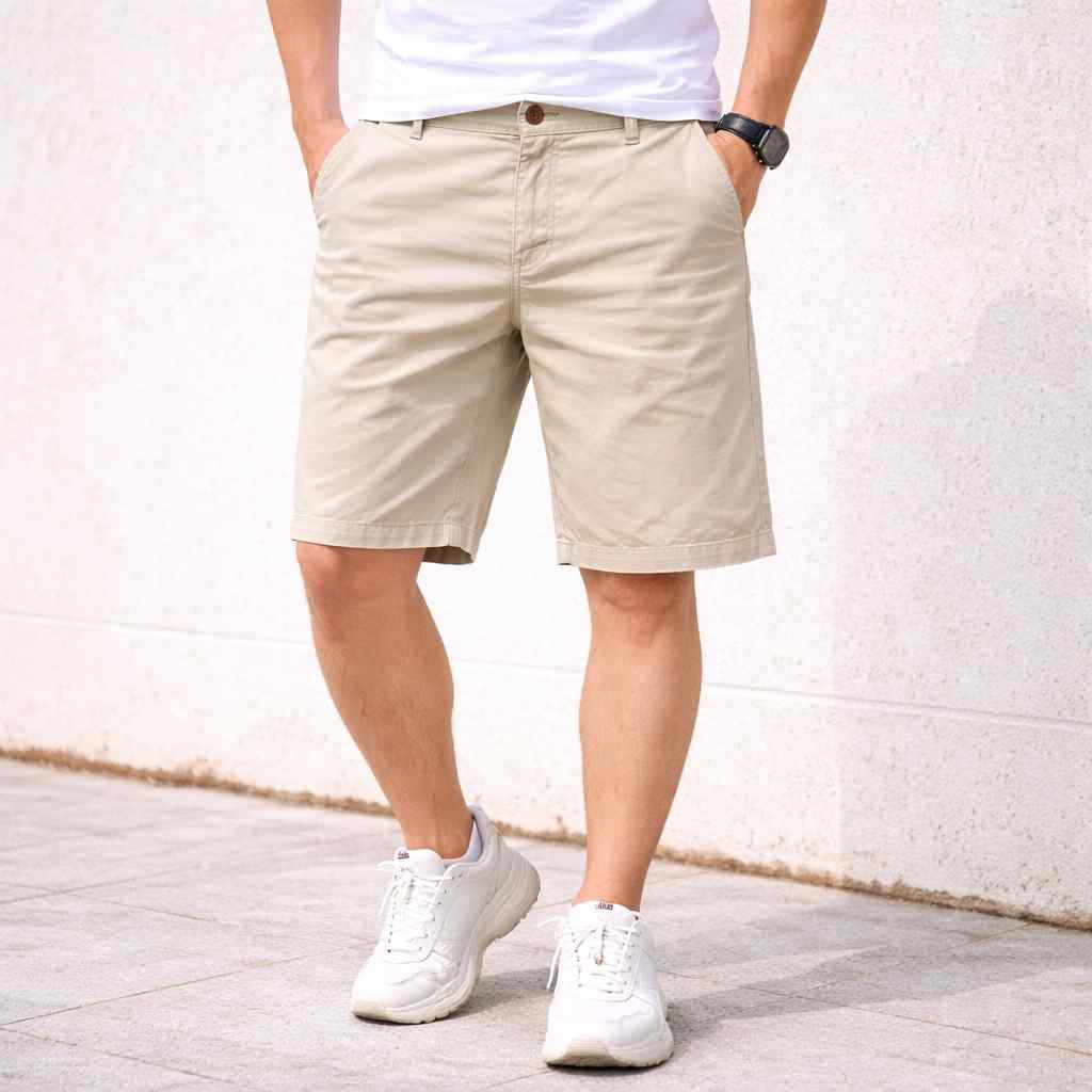 Men’s Casual Cotton Shorts Biege-28