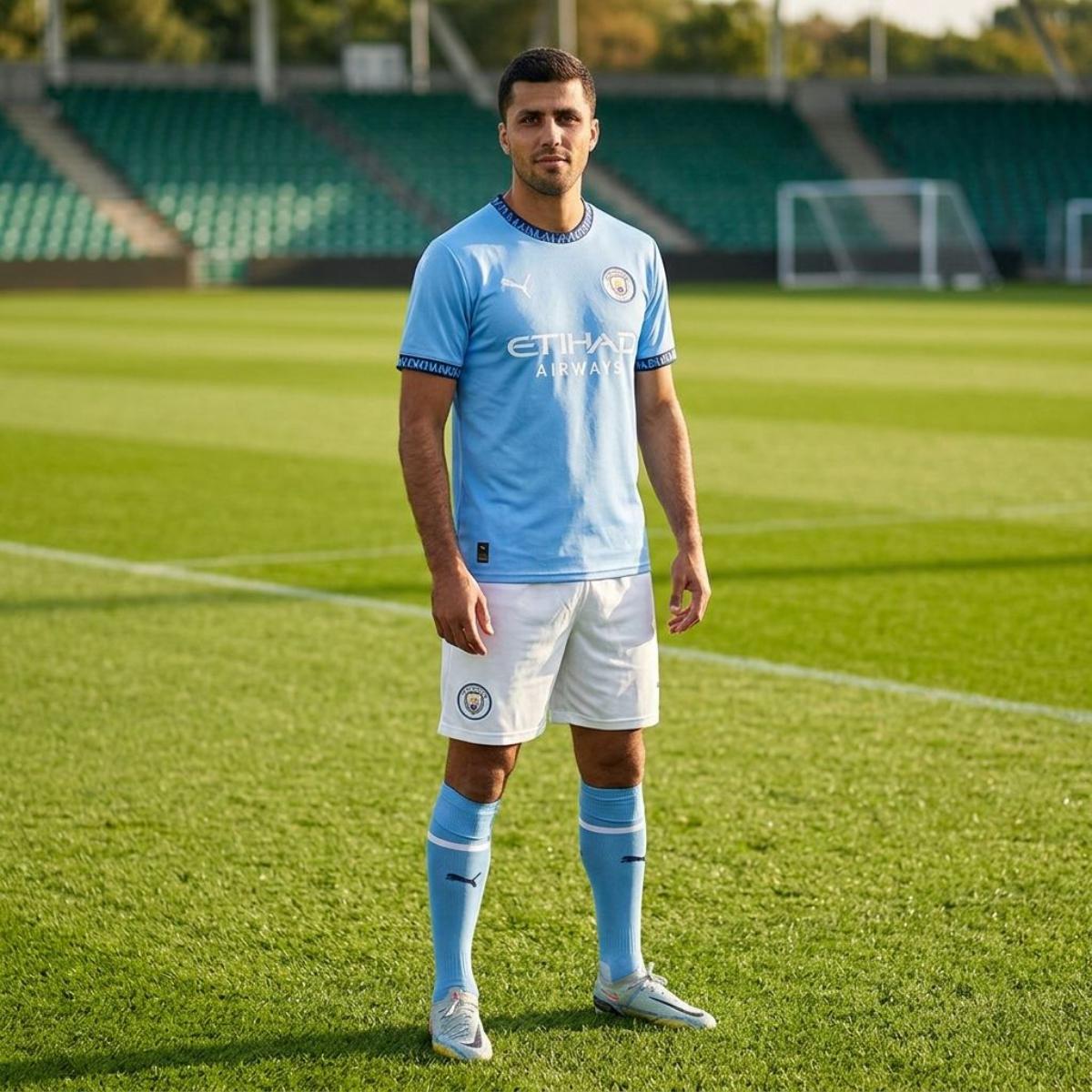 Men's Football Set Team Men City - Blue-XL