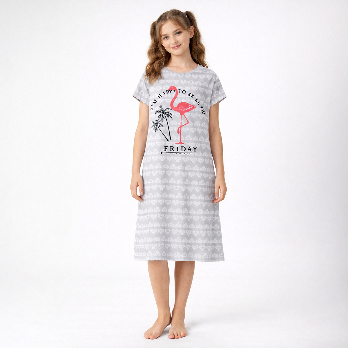 Girls Midi Gown-Grey-10Y