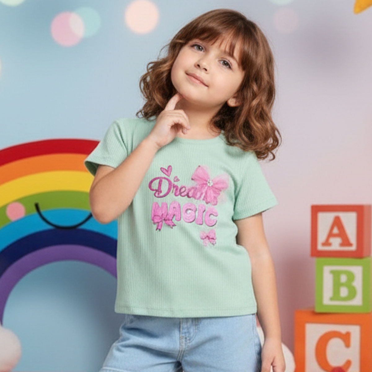 Girls "Dream Magic" T-Shirt Assorted Colors-Green
