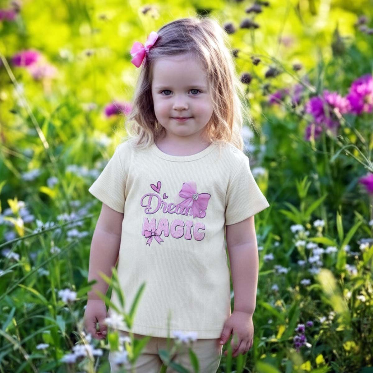 Girls "Dream Magic" T-Shirt Assorted Colors-Cream