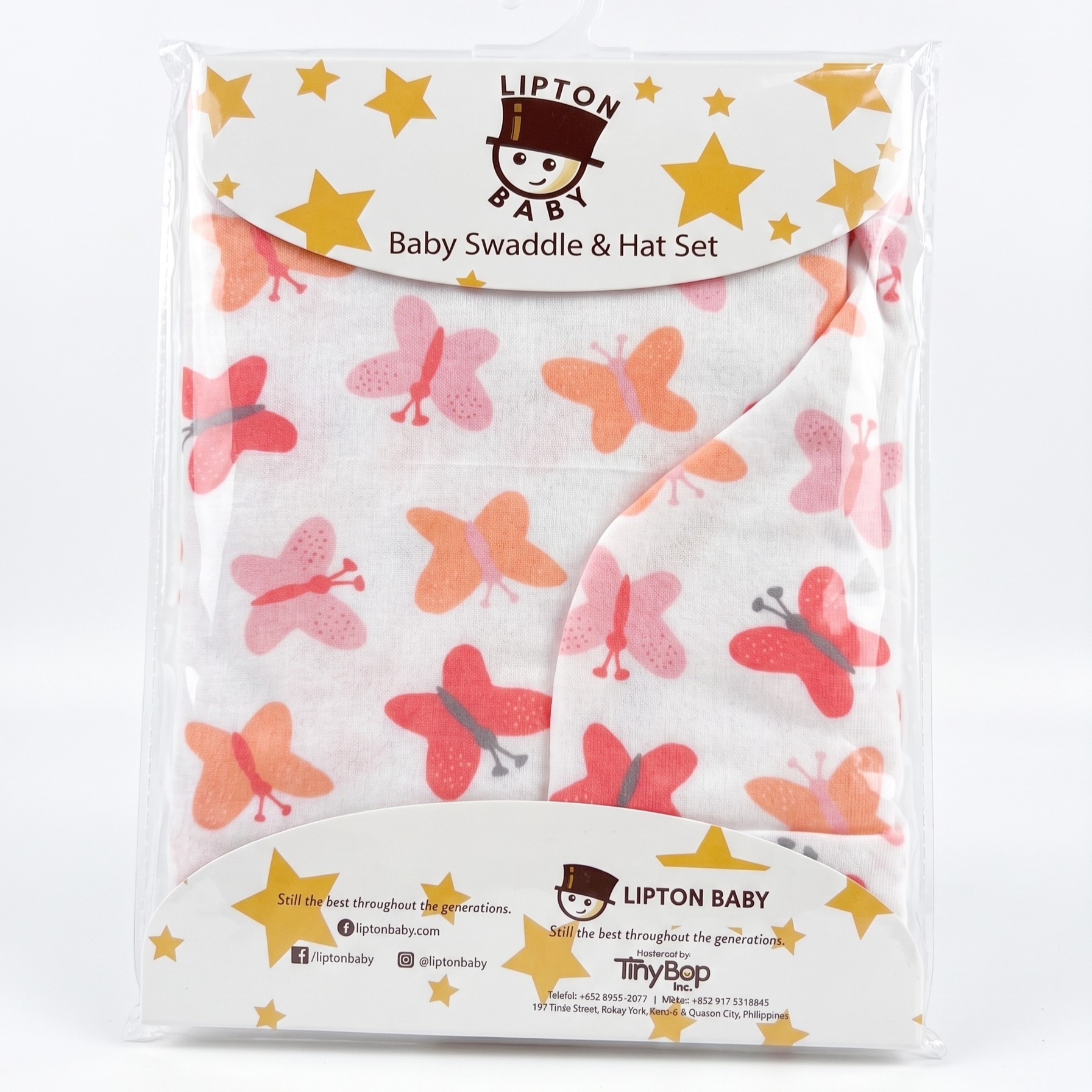 Baby Swaddle With Hat-Pink