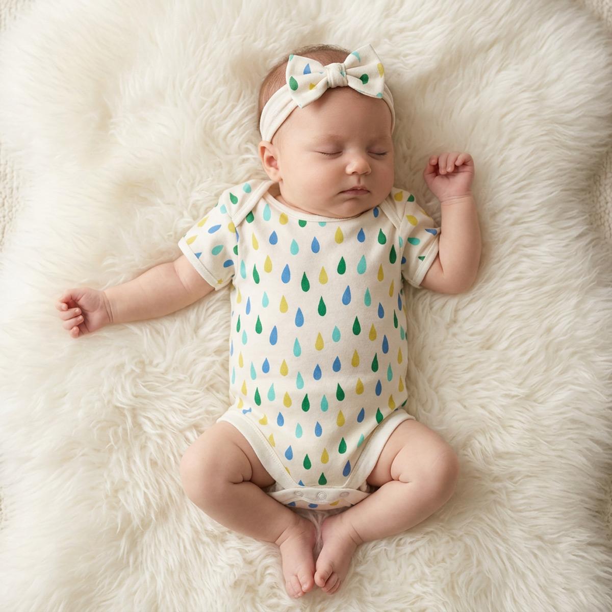 Baby Girls Body Suit S/S Set-Cream