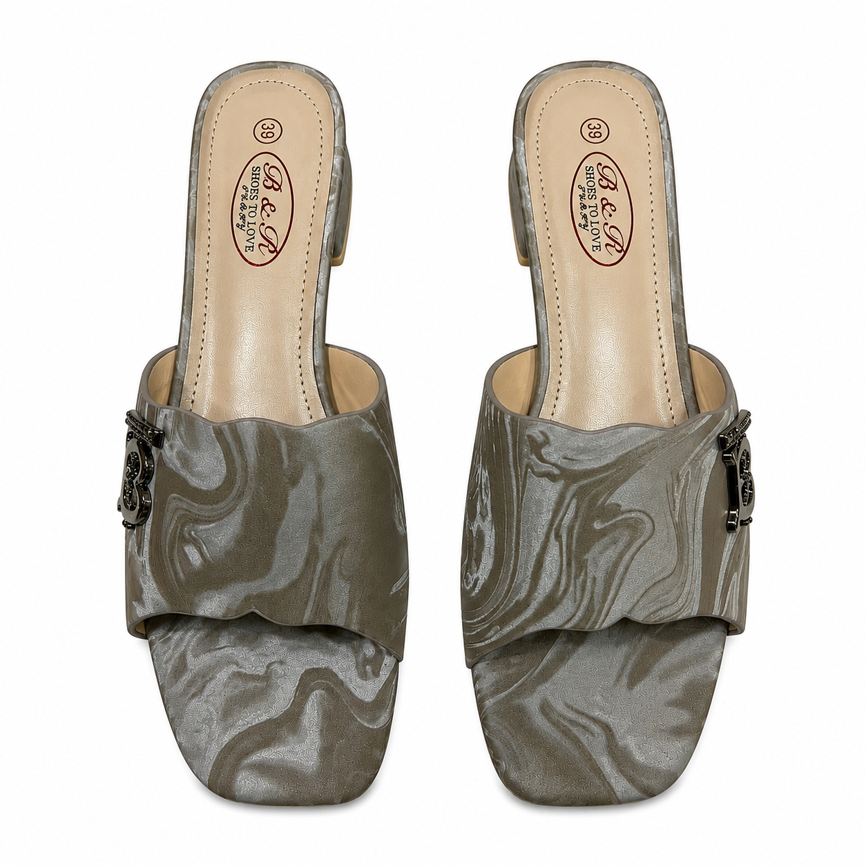 Ladies Slipper Low Heel-Apricot-40