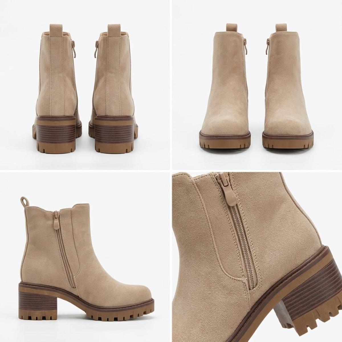 Ladies Boot Medium Hill-Khaki-37