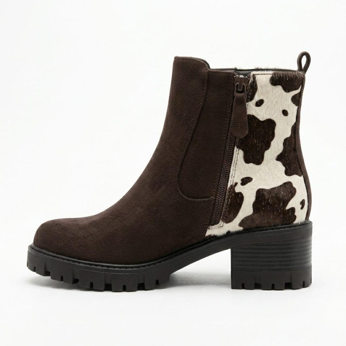 Ladies Boot Medium Hill-Cow-38