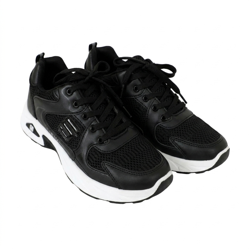 Mens Sneaker Shoes With Lace-Black-41