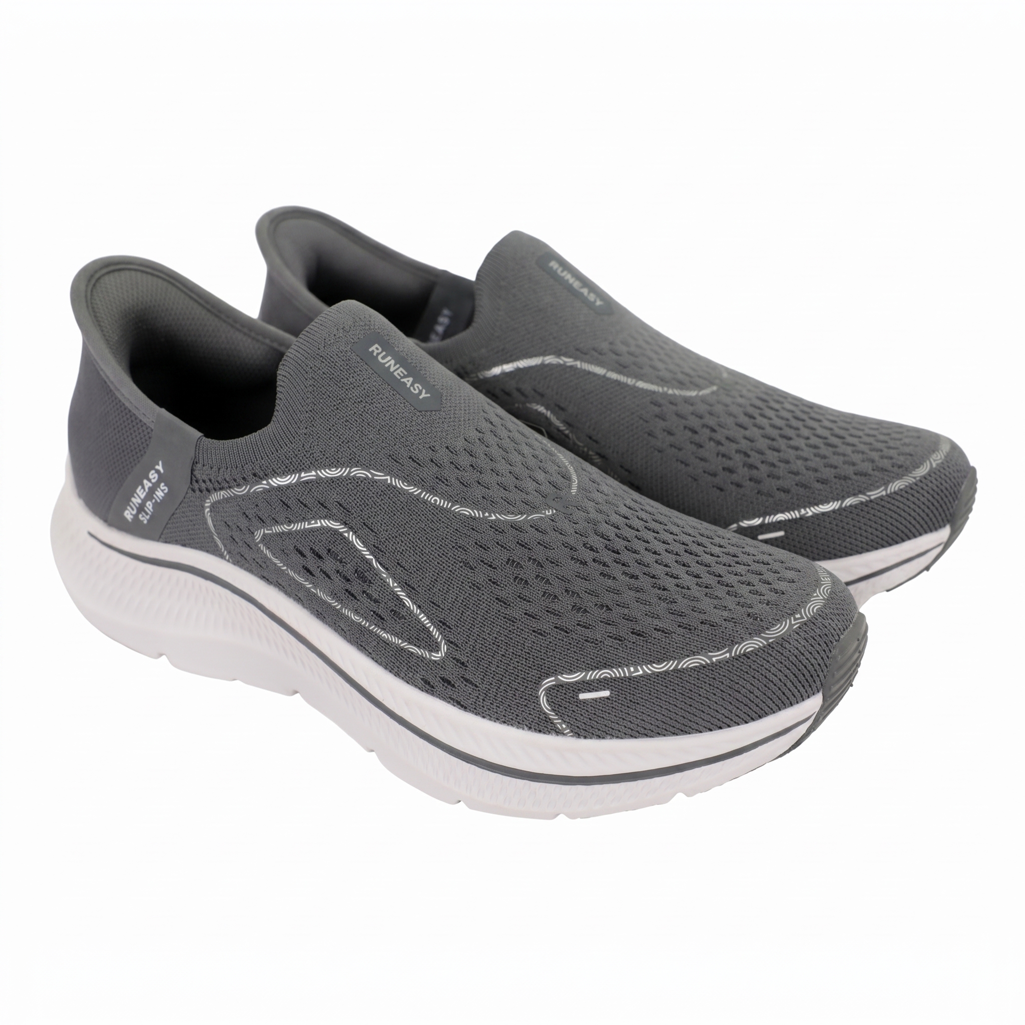 Mens Shoes W/Out Lace-Grey-41