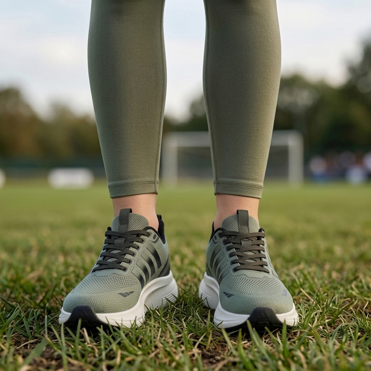 Running Shoes With Lace-Olive Green