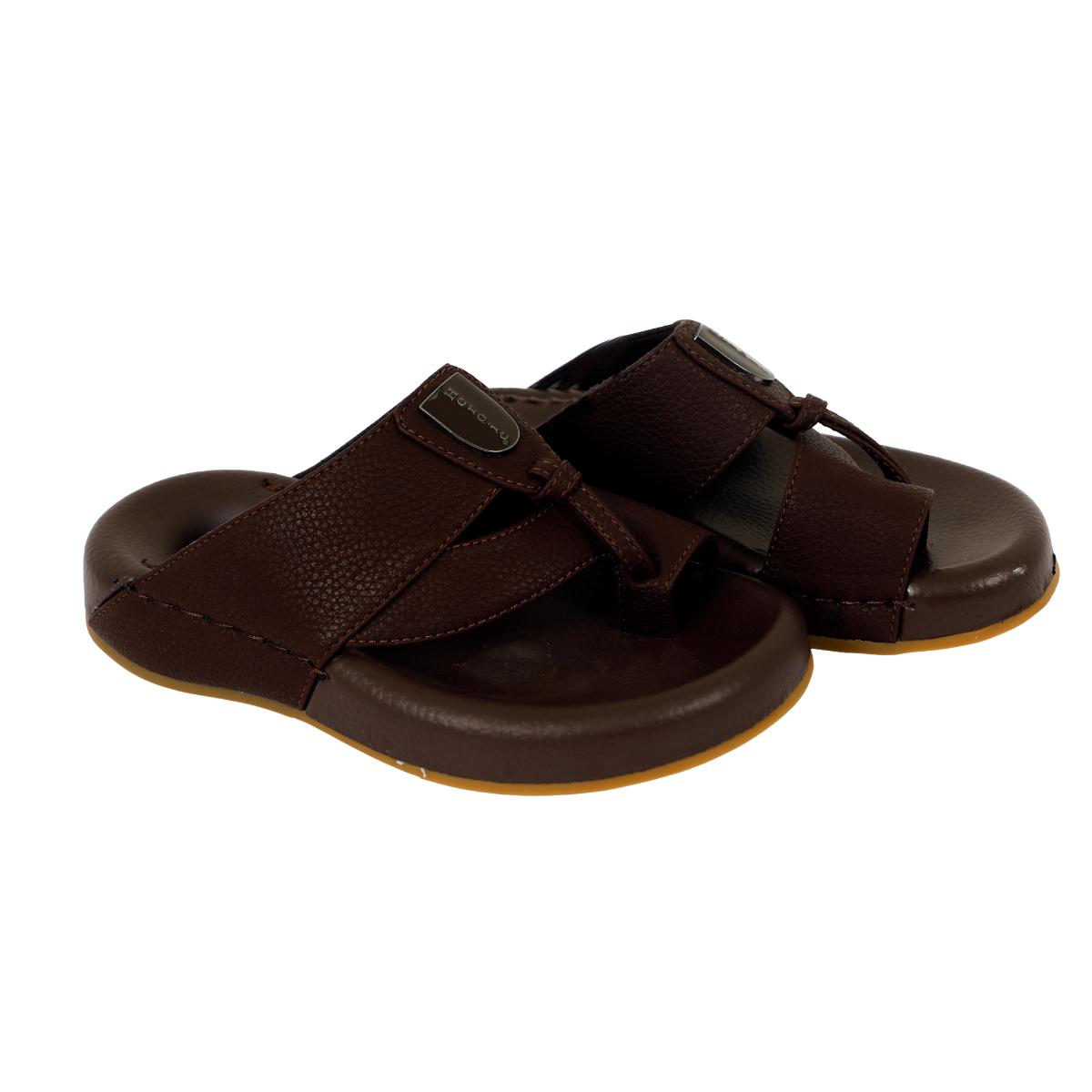 Boys Arabic Toe-Loop Slip-On Sandals-Brown-27