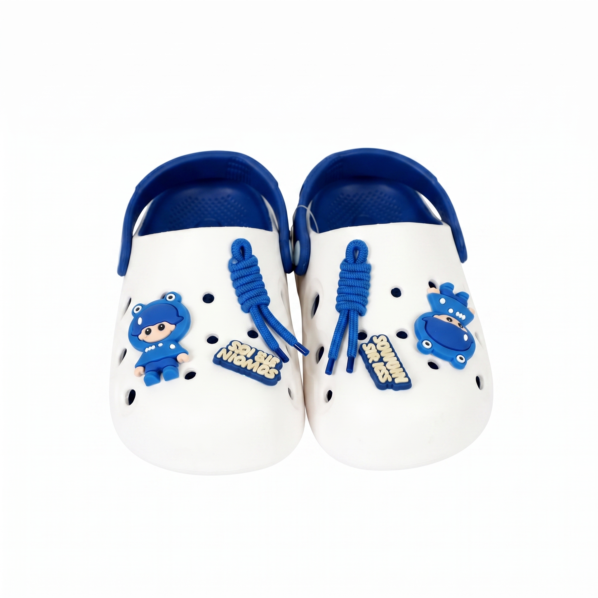 Boys Cartoon Detail Slip-On Clogs-Blue-33