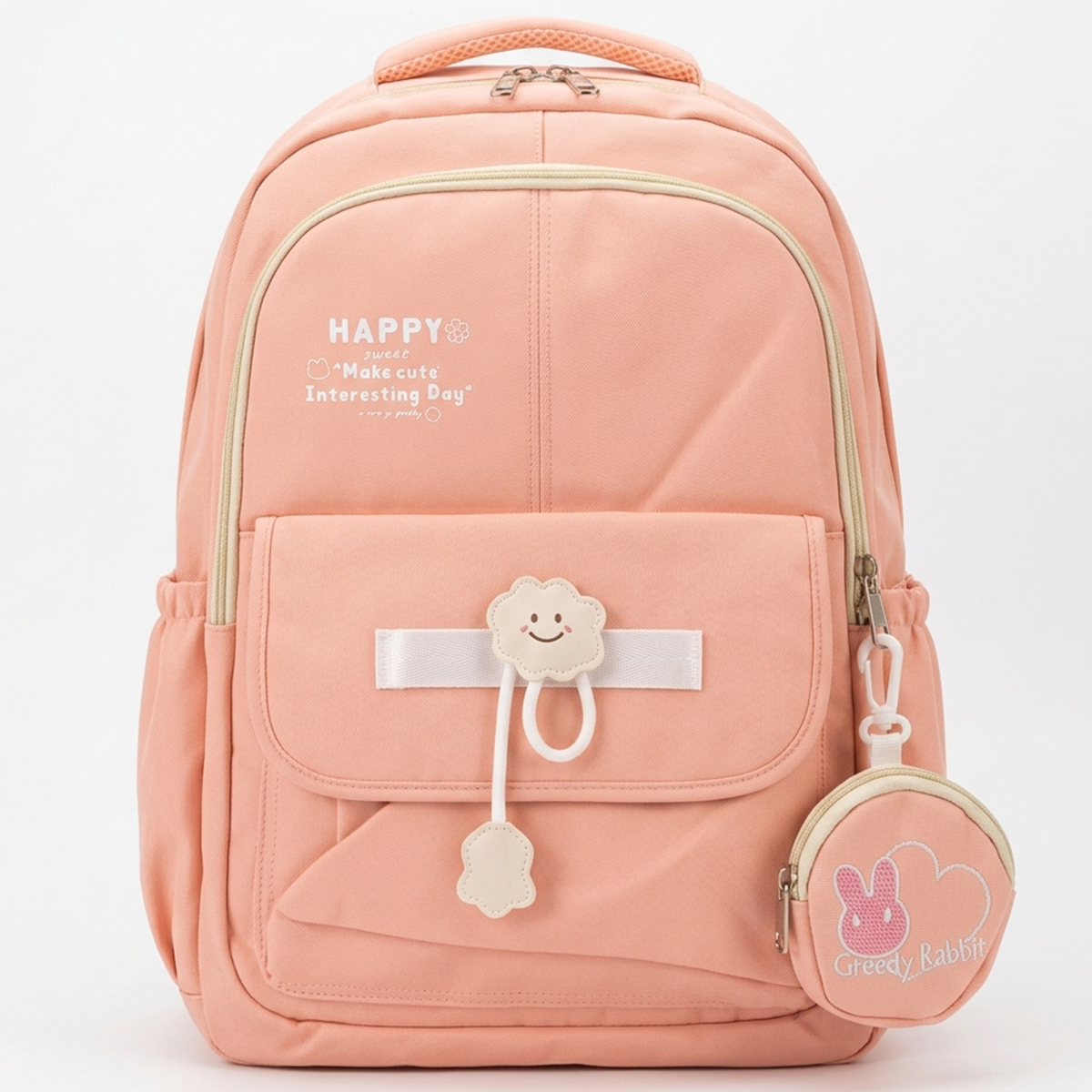 Back Pack Bag Fabric-Peach