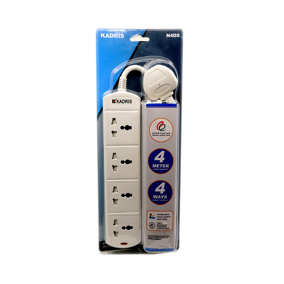 4 Way Ext Socket N3Ds - 4 Mtr