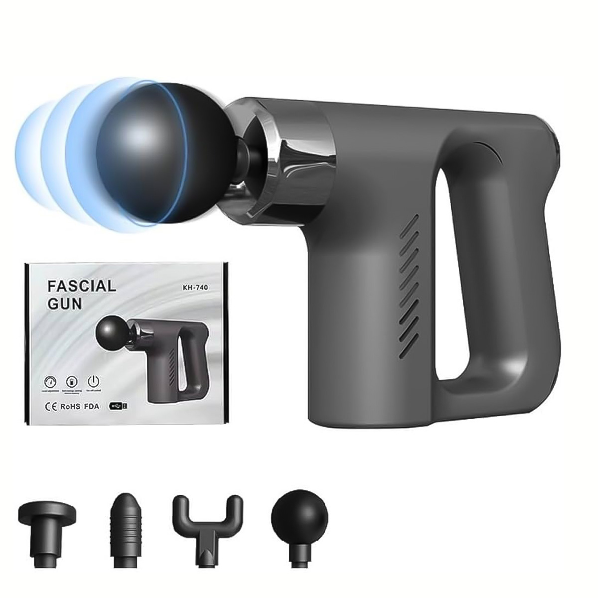 Rechargeable Massager Gun With Interchangeable Heads KH-740