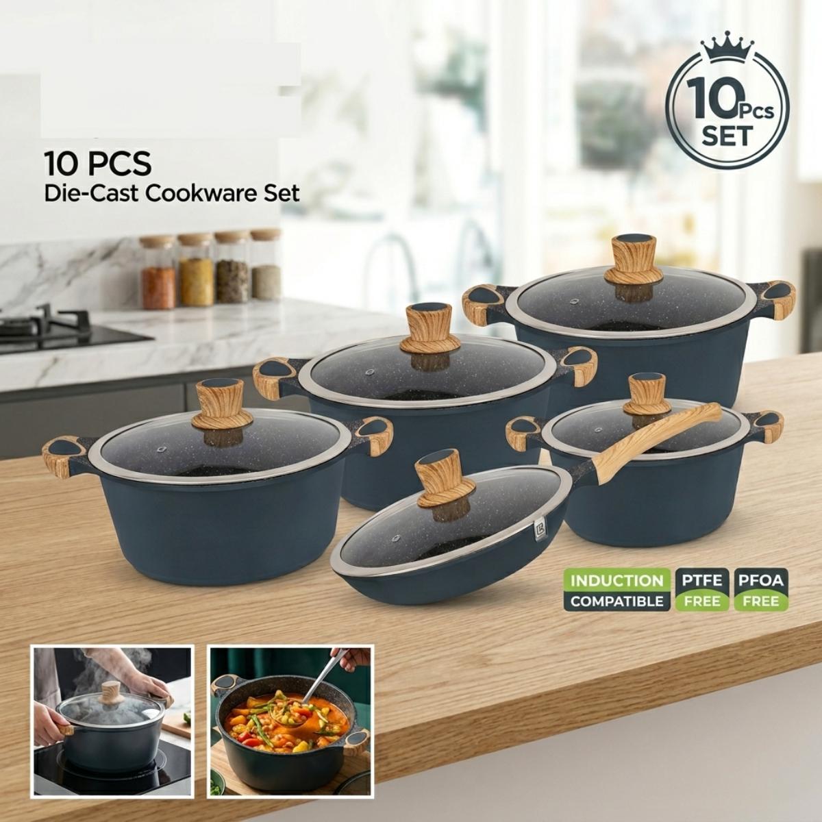 10Pcs Granitic Cooking Set