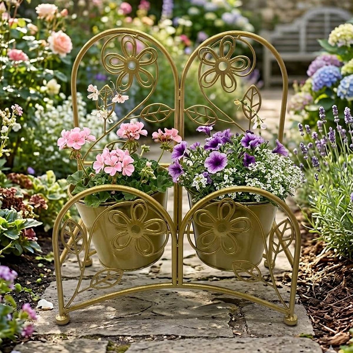 Full Silver Metal Flower Pot - LS22A9035