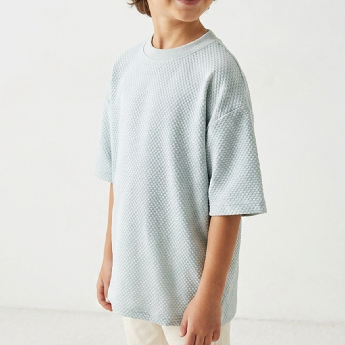 Mens T-Shirt Round Neck-Light Grey