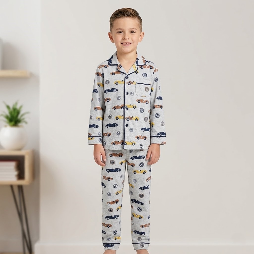 Boys Pyjama Set Light Grey