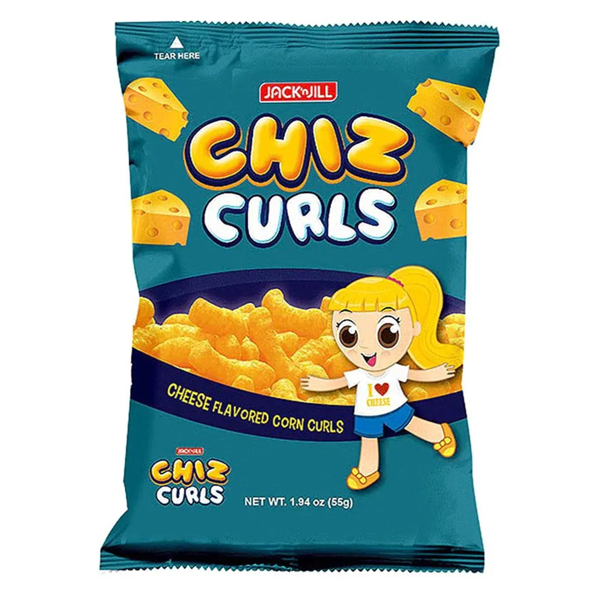 Jack 'n' Jill Chiz Curls Cheese Flavoured Corn Curls 55g