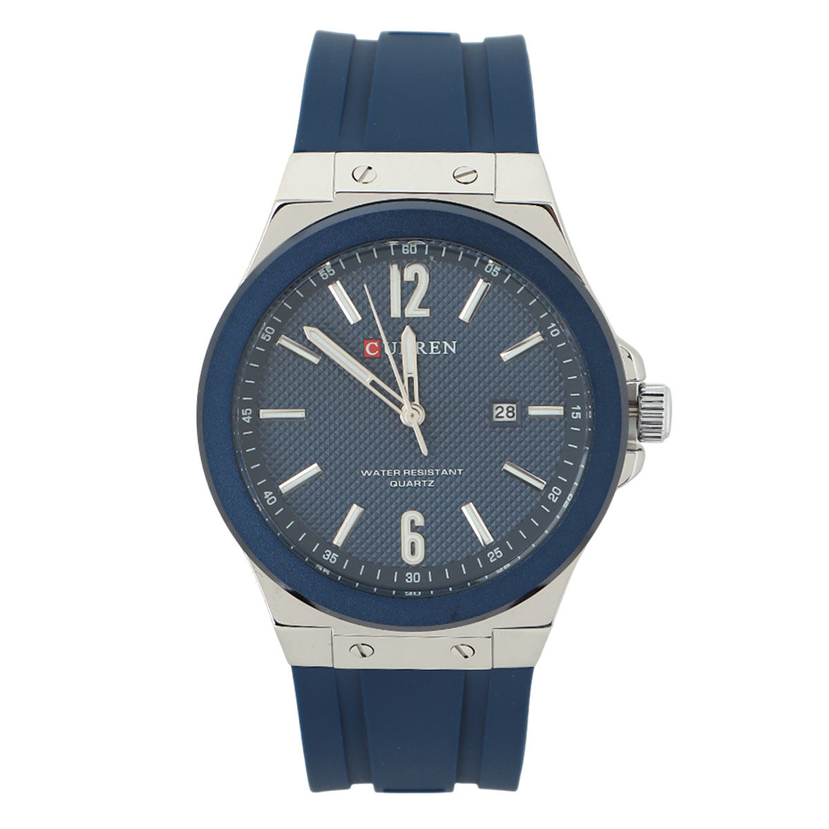 Curren Water Resistant Quartz Blue Rubber Watch For Men 00483-8467-BLU+S+BLU