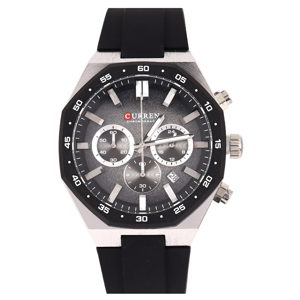 Curren Blanche Gray Rubber Watch For Men 00483-8489-BK-S-GRY