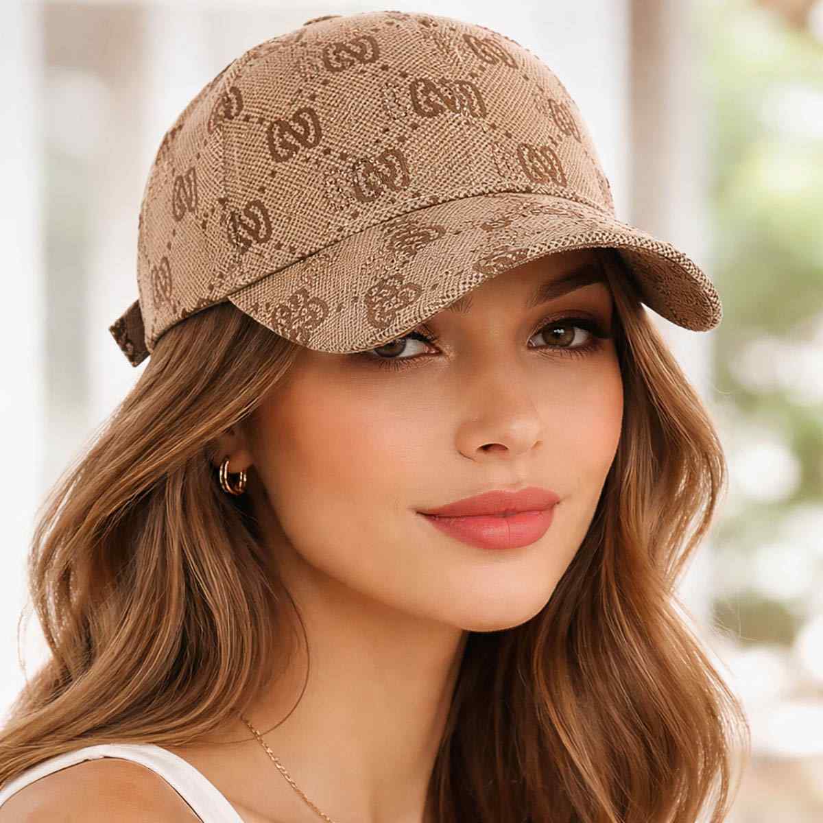 Ladies Adjustable Sports Cap - Assorted Colors (Free Size)-Beige