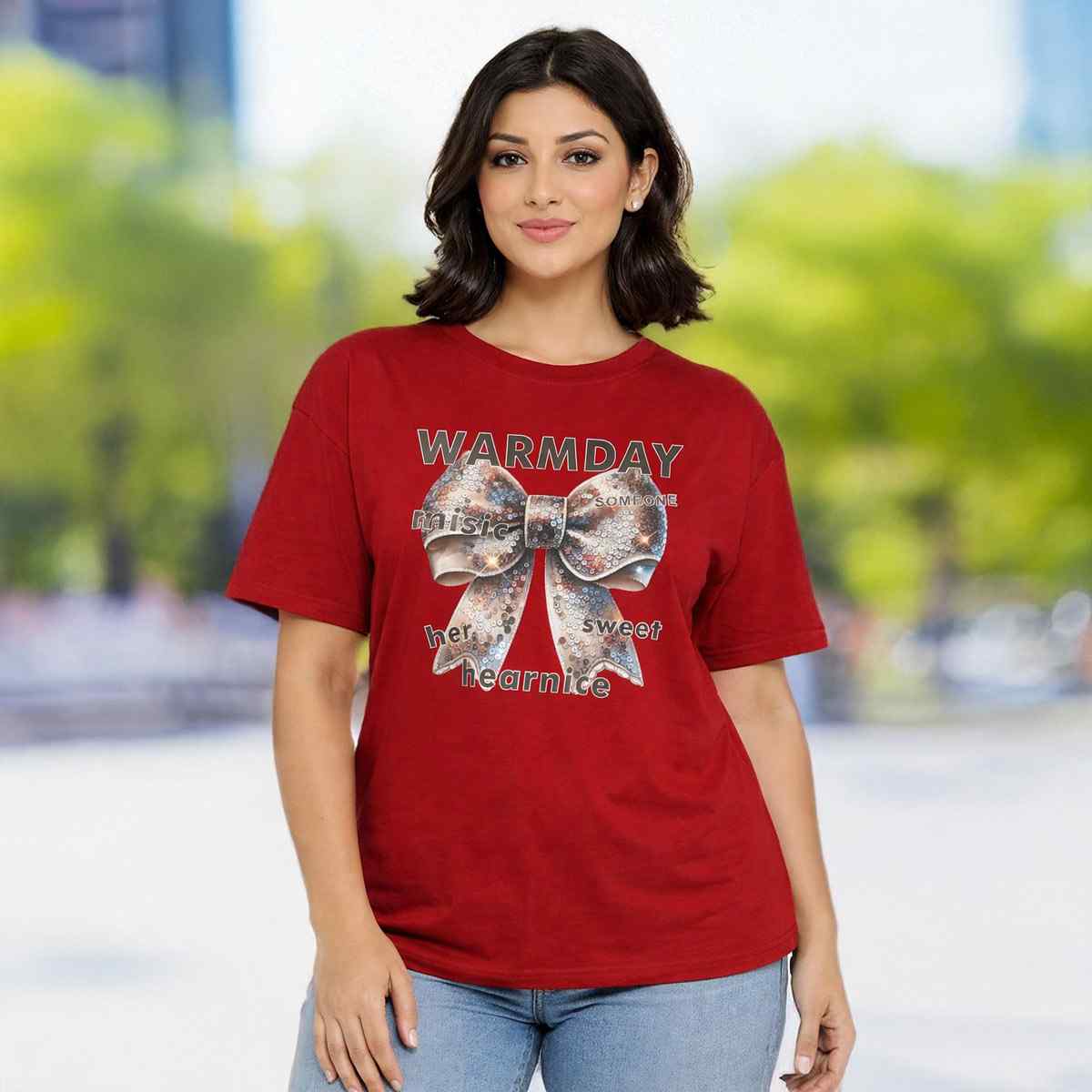 Ladies T-Shirts Regular Fit Stretch -White-L