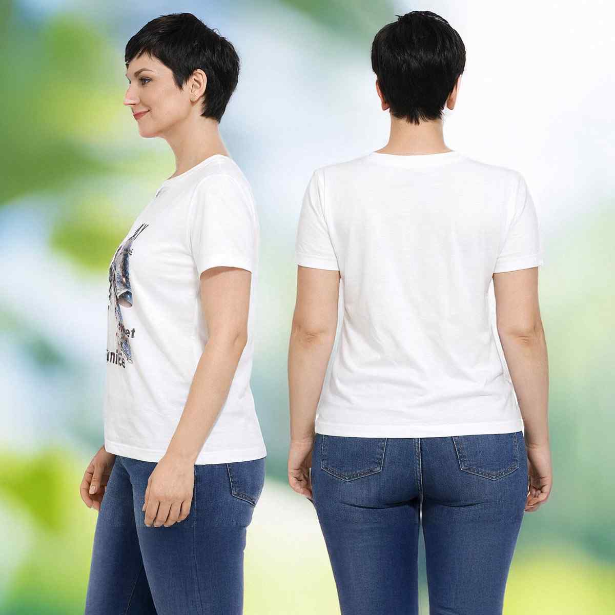 Ladies T-Shirts Regular Fit Stretch -Burgundy-L