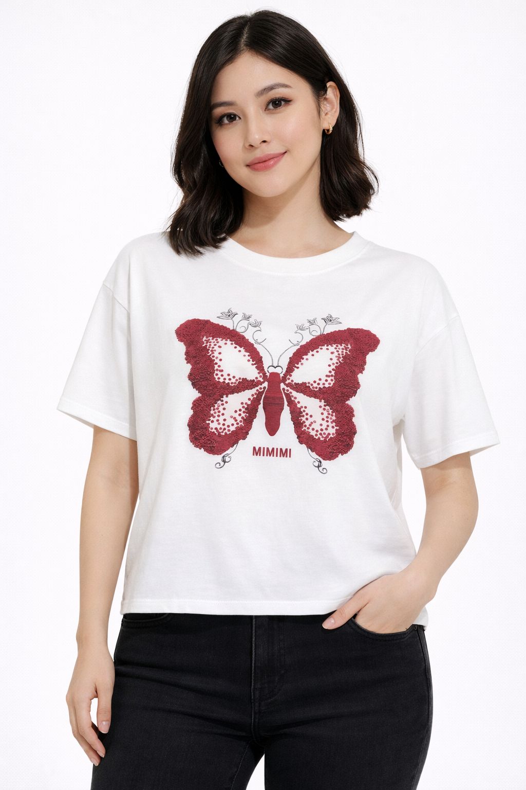 T-Shirt Printed S/S-White-L