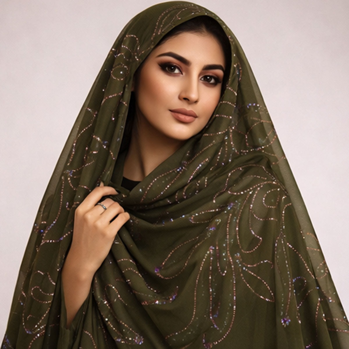 Ladies Shella Stretch Design Free Size-Green