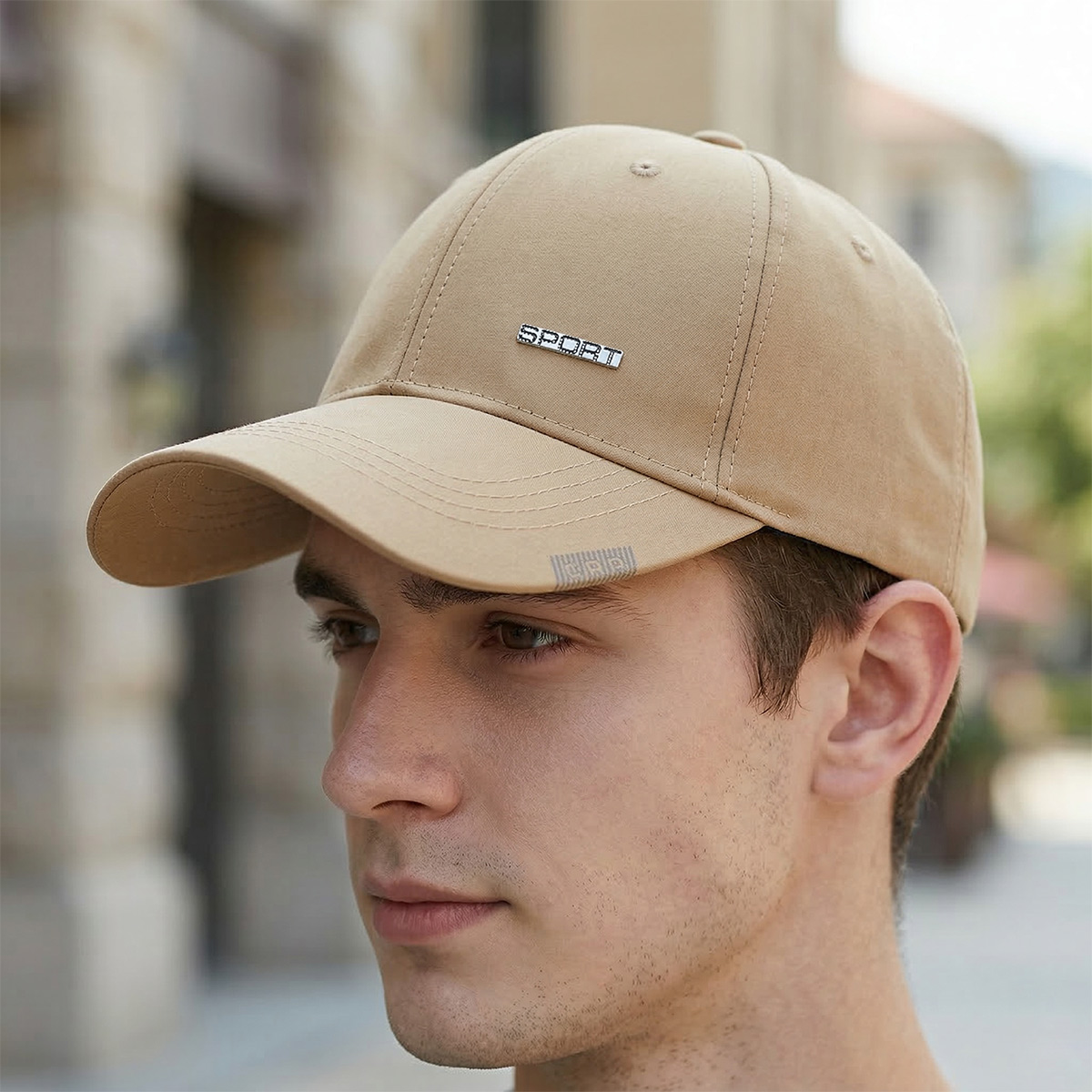 Mens Sport Cap-Khaki-FREE SIZE