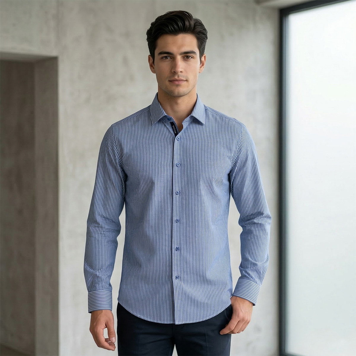 Regular Formal Shirt S-Bluel/S-XL