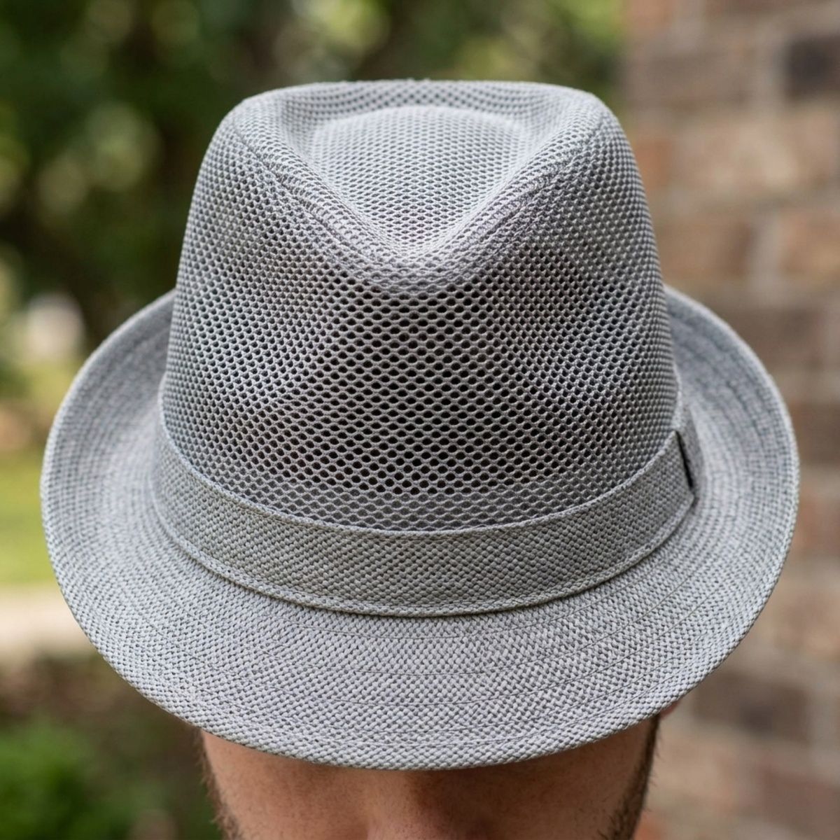 Men's Breathable Mesh Summer Fedora Hat - Grey