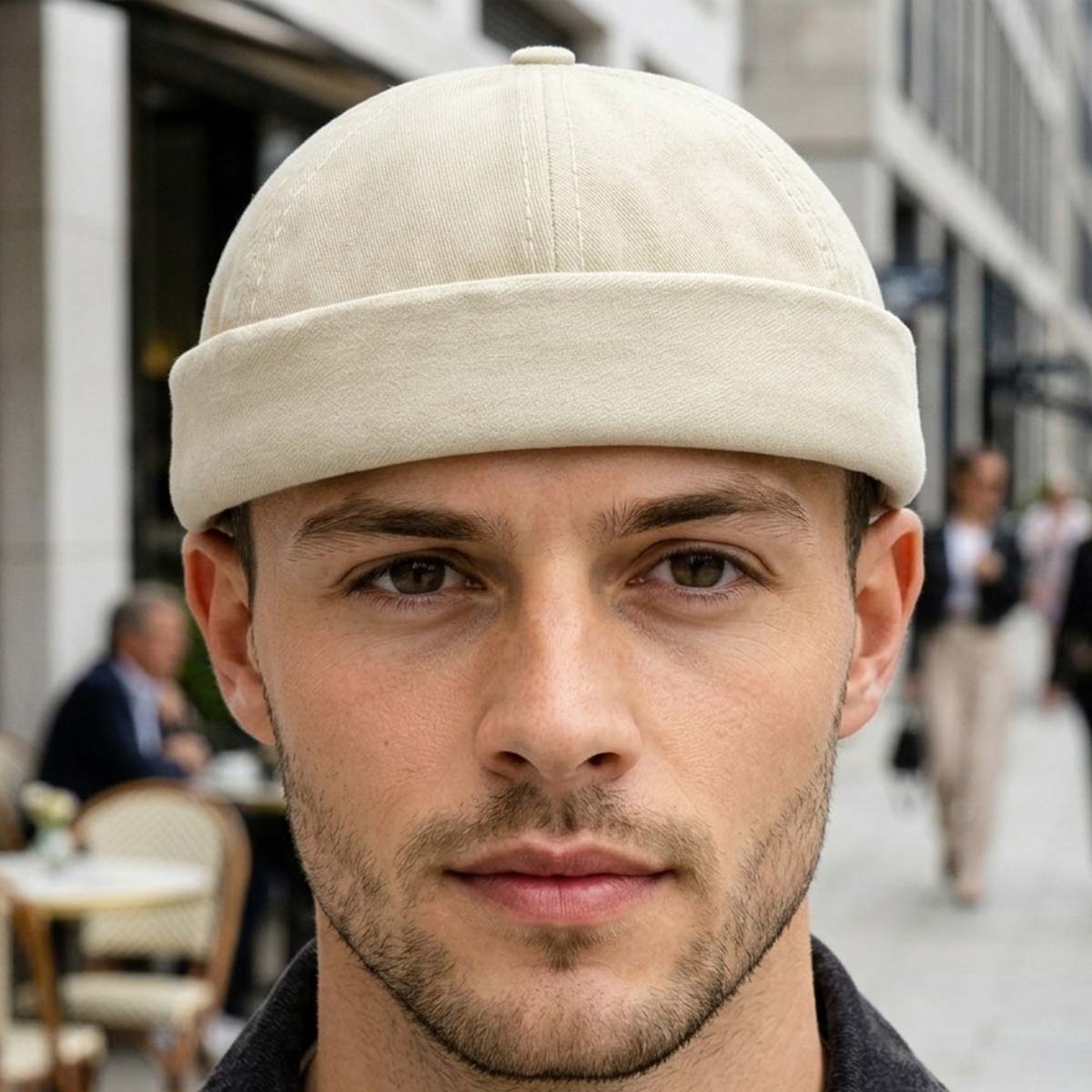 Mens Casual Cap - Free Size-Beige