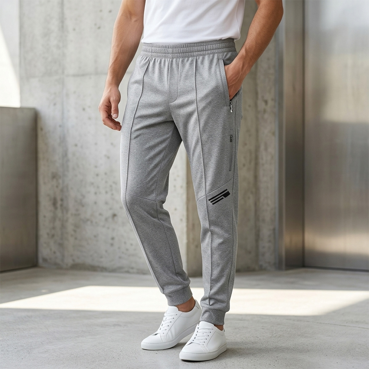 Stp-Mens Track Pant-Grey-XL