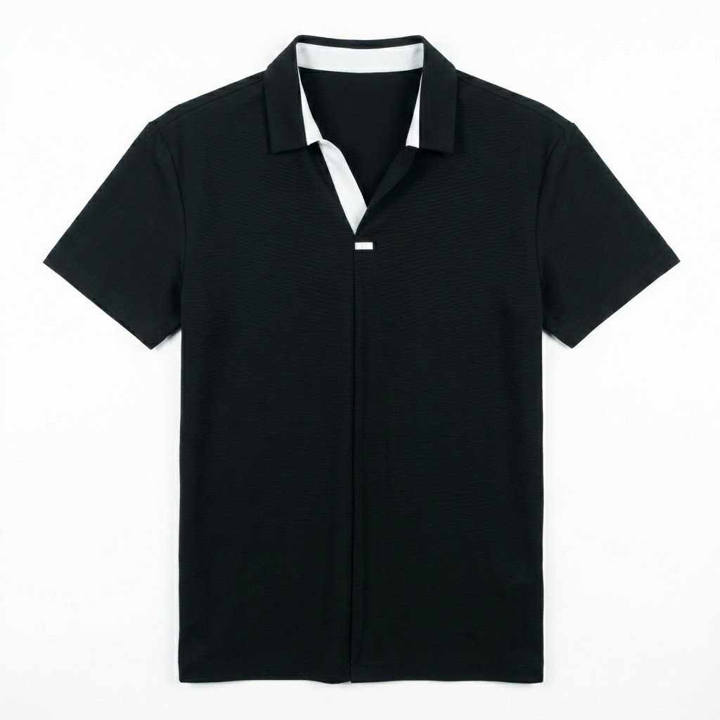 Men's Polo T-Shirt-Black-L