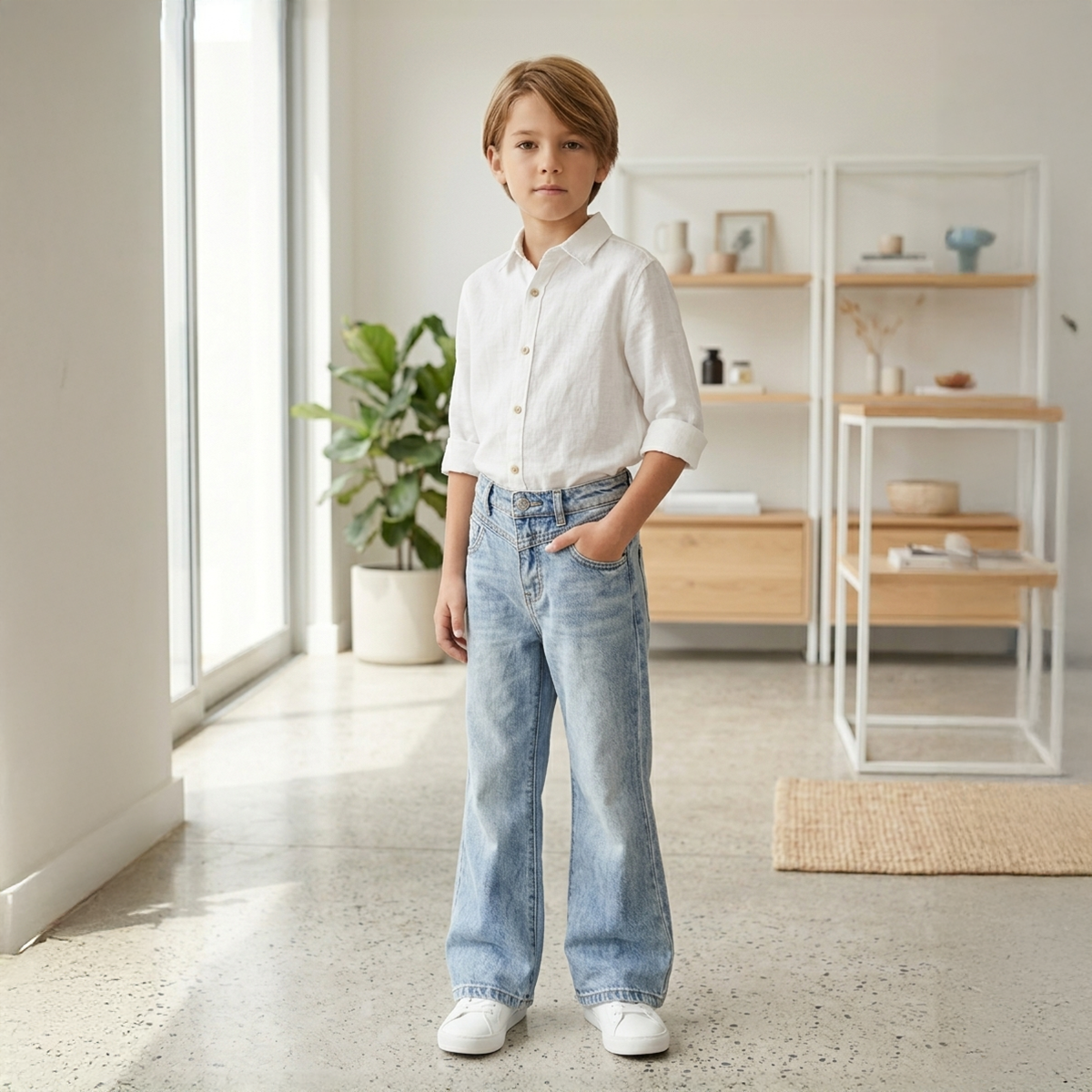 Girls Jeans Pant Regular Fit Blue-18Y