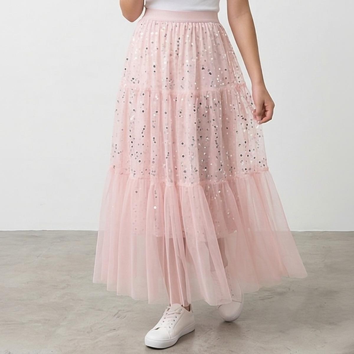 Girls Skirt Cotton-Pink