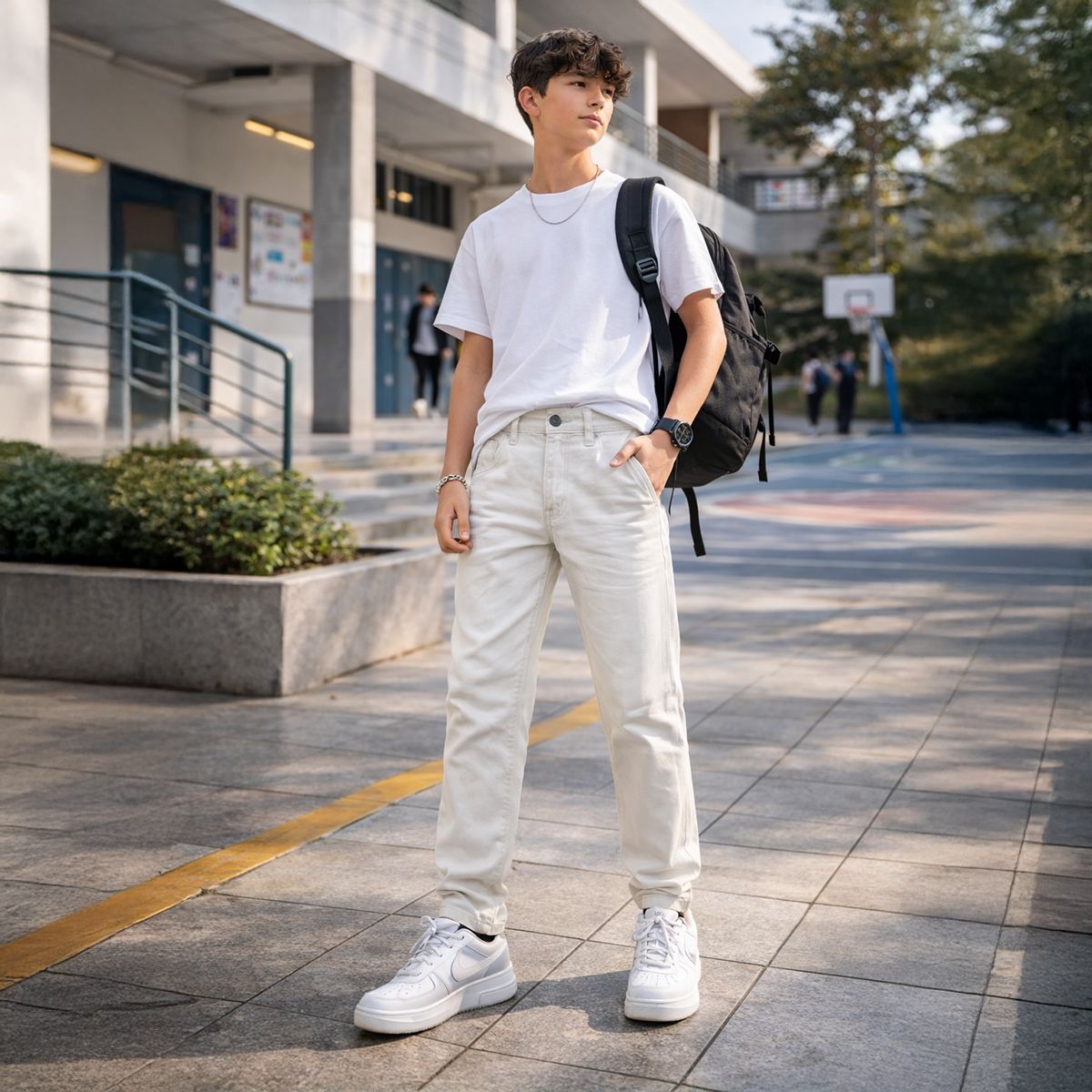 Boys Jeans Pant Regular-8Y-White