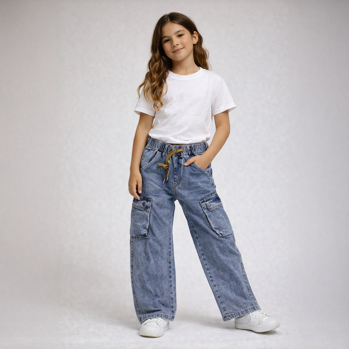 Girl Jeans Pants Regular Fit Blue-16Y
