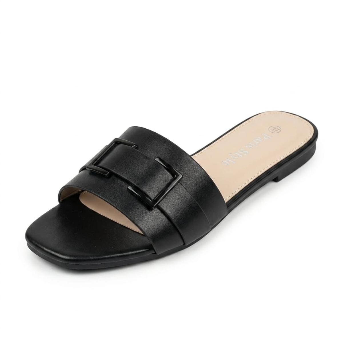 Ladies Slipper Flat Pu