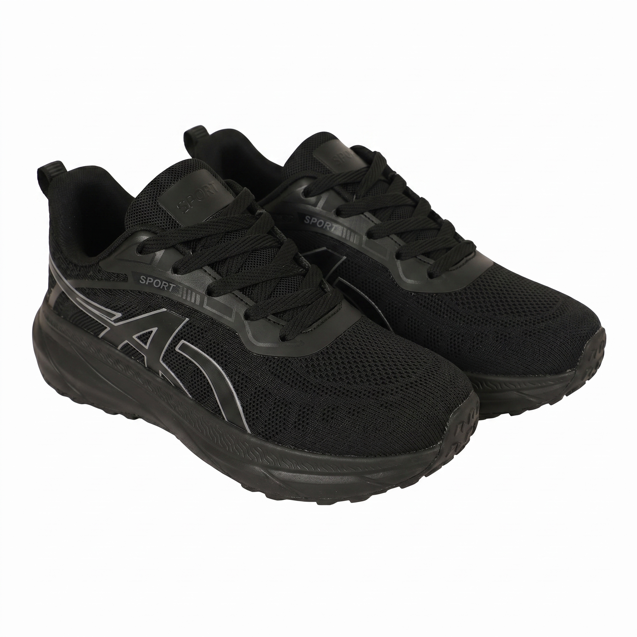 Ladies Lightweight Running Shoes-Black-36